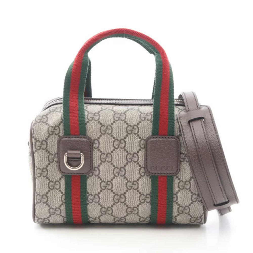 Gucci Ophidia GG Supreme Handbag Canvas Leather Beige Cream Multicolor
